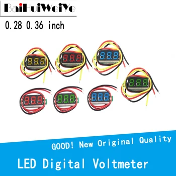 0.36 0.28 palcový Super Mini LED Digitálne Auto Voltmeter Napätie Volt Panel Meter Battery Monitor DC 0-100V DC 4-30V 2 / 3 Vodiče