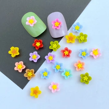 100ks Živice 3D Farebné Mini Čerešňové kvety Drahokamy Flatback Figúrky Zápisník Svadobné Nášivka Nail Art Decor Remeslá