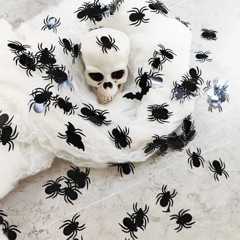 20 g/taška Halloween Konfety PVC Spider Bat Rozptyl Kus Spider-web pre DIY Festival Party Dekor Horor Tabuľka Atmosféru Rekvizity