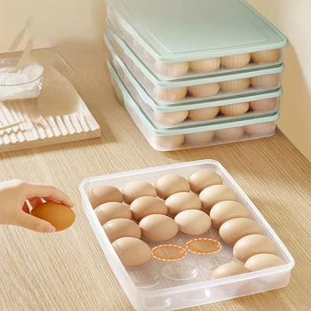 24 Mriežky Vajcia Úložný Box Chladnička Kuchyňa Chladnička Domácnosti Zachovanie Plastové Knedľa Čerstvé-vedenie Prípade Držiteľ