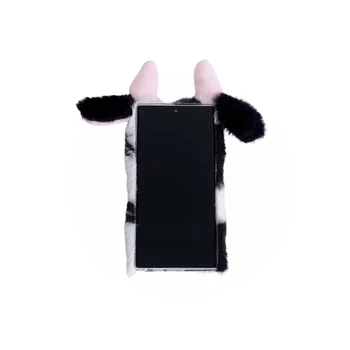 3D Roztomilý Krava Teplé Kožušiny Plyšový Telefón Prípade Redmi 8 8A 9 9A 9T 9C 10 10A 10C, 11A, 12C A1 A2 A1 Plus A2 Plus K40 K30 Mäkké Zadný Kryt