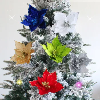 4Pcs Vianočné Kvety Nový Rok Predaj Vianočného Stromu Visí Kvet Vianočný Strom Decor Vianočné Ozdoby Domáce Dekorácie