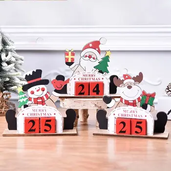 DIY Vianočný Kalendár Nové Stola Ornament Starý Muž, Drevené Ozdoby Montáž Drevených Vianočné Odpočítavanie Známky Vianoce