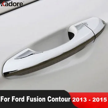 Dvere Rukoväť Kryt Výbava Pre Ford Fusion Obrys MONDEO 2013 2014 2015 Chrome Auto Strane Rukoväte Chytiť Prekryvný obrázok Príslušenstvo