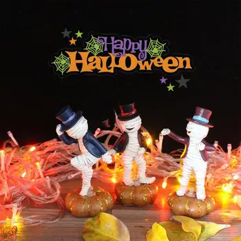 Halloween Múmiový Dekor Halloween Horror Rekvizity Tanec Figúrka Socha Živice Múmiový 3 Ks Ghost Dekorácie Halloween Plavidlá