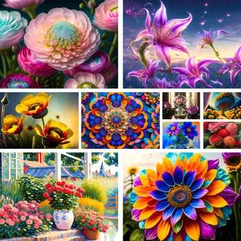 Kvety Ľalie Maku Farba Čísla Package Akrylových Farieb 50*70 Obrázok Podľa Čísla Foto Nástenné Maľby Pre Dospelých Remeselné