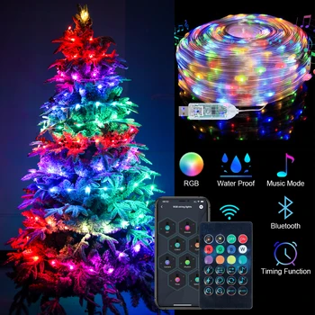 Led Pásy Svetlo RGB Infračervené spojenie, Bluetooth Ontroller šťastné a Veselé Vianoce, Výzdoba Pre Domáce 2022 Vianočný Strom Ornament Firmware Nový Rok
