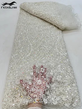 Madison-Luxusné Afriky Ženícha Flitrami Čipky Textílie, Vysoká Kvalita, Ťažké Korálky Výšivky, Francúzsky Tylu, Nigérijský Svadbu, 2023