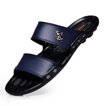 Muži Sandlas 2023 Bežné Slávnej Značky pánske Letné Plážové Sandále, Topánky Muž Papuče Flip Flops Kožené Sandalias Zapatos Hombre