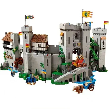 Nové 2023 10305 Lion King Rytieri Stredoveký Hrad Model Stavebné Bloky, Montáž Tehly Nastaviť Hračky Pre Deti Vianočný Darček