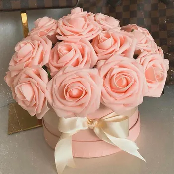PE Rose Pena Kvet S Pól Strane Kvetinové Svadobné Koláčiky Box Dekoratívny Kvet