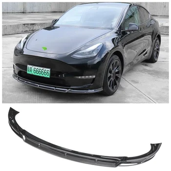 Pre Tesla Model Y 2018 2019 2020 2021 2022 Vysoko Kvalitných ABS Bright Black & ABS Uhlíka Nárazníka Vpredu Pery Splitter Difúzor