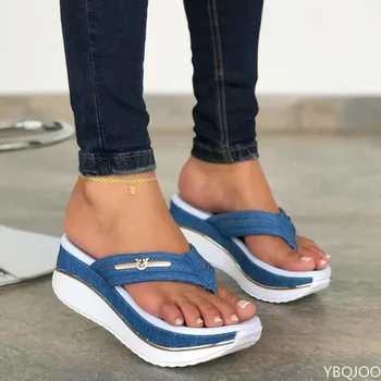 Sandále Ženy Lete Roku 2023 Módne Flip Flops Vonkajšie Bežné Platformu Sandále Dámske Plus Veľkosť Kliny Pláži Papuče Muje