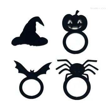 Unikátne Halloween Tekvica/Bat/Pavúky Tvar Obrúsok Držiteľ Čarodejnice Klobúk Krúžky na obrúsky Ozdobné Krúžky na obrúsky na Halloween