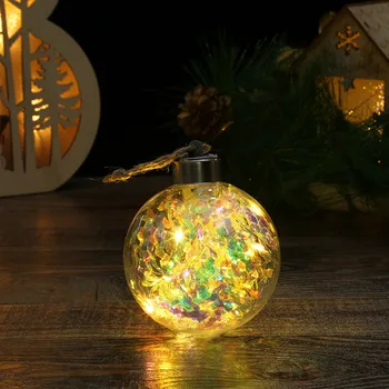 Vianočné Tvorivé Nové LED Transparentné Vianočné Gule na Vianočný Stromček Prívesok Svetelný Kolo Loptu