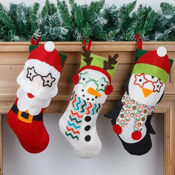 Vianočné Zábavné Osadenie Veľký Vianočný Darček Cukríky Tašky Krb Dekorácie Ponožky Nový Rok Candy Držiteľ Vianočná Výzdoba Pre Domov