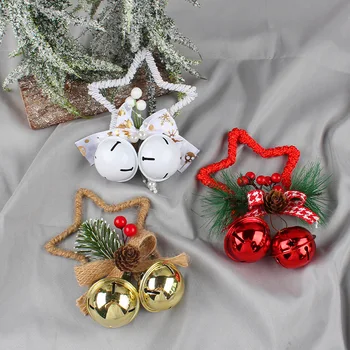 Vianočné pentagram bell doplnok prívesok, diy Vianočný stromček prívesok, lúk bell, Vianočné dekorácie, darčekové，Vianočné prívesok
