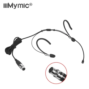 iiiMymic Profesionálne Black Slúchadlá s Mikrofónom 4 Pin XLR TA4F Headworn Mic Dvojité Ucho Pre Shure Bezdrôtový Bodypack Systém