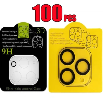 100ks 9H Plné Pokrytie Film Objektív Fotoaparátu Späť 2.5 D Tvrdeného Skla Screen Protector Pre iPhone 15 Pro Max 14 Plus 13 Mini 12 11