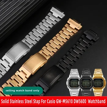 16 pánske Zlaté black Metal Sledovať Popruh Pre Casio G-SHOCK GM-5600 DW5600 GW-M5610 kovu, Nehrdzavejúcej ocele Náramok watchband