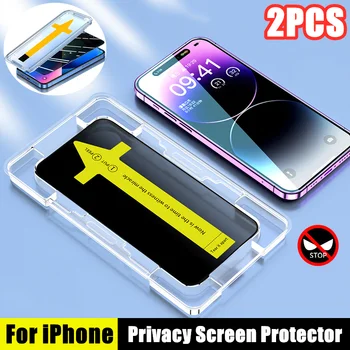 2 ks ochrany Osobných údajov Tvrdeného Skla Pre iPhone 14 13 12 11 Pro Max Mini XS XR X plus Anti-spy Screen Protector Nainštalovať Nástroj Príslušenstvo