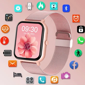 2023 Nové 1.83-palcový Smart Hodinky Pre Ženy, plne Dotykový Displej Bluetooth Športové Fitness Nepremokavé Smartwatch Formen pre Android iOS