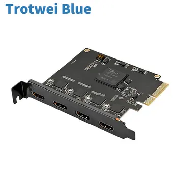4 Kanál HDMI Zachytiť Kartu PCIE X4, Video Rekordér pre VMix Wirecast Živé Vysielanie