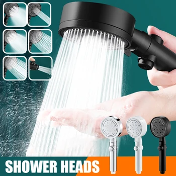 6 Režim Sprcha Hlavu Úsporu Vody, Nastaviteľné Vysoký Tlak Sprcha Jedno-Tlačidlo Stop Vody Masáž Eco Sprcha Kúpeľňových Doplnkov