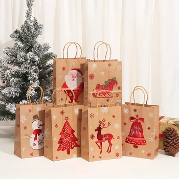 6pcs Tvorivé Vianočné darčekové tašky štedrý deň apple balenie darčekové tašky nové kreslené spoločník darčekovej krabičke