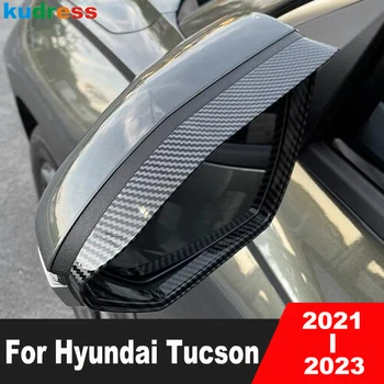 Auto Príslušenstvo Pre Hyundai Tucson NX4 2021 2022 2023 Carbon Auto Spätné Zrkadlo Obočie Kryt Slnečná Clona Dážď Štít Stráže Výbava
