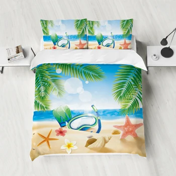 Coconut Beach Hviezdice Perinu Posteľ Obliečky Sada pre Dvojité bytový Textil Deka Kryt obliečky na Vankúše Spálňa posteľná bielizeň Nastaviť Č List