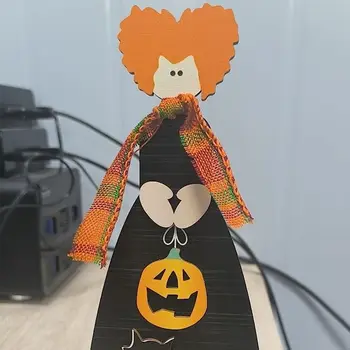 Drevené Halloween Drevené Známky Širokú Škálu Aplikácií Mini 3D so Stojanom Dekor Drevo Bloky Dekoratívne Prihlásiť Stola
