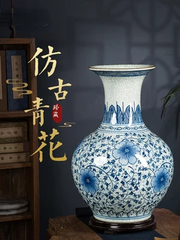 Jingdezhen Keramické Modré a Biele Porcelánové Vázy, Dekorácie v Čínskej Antický Štýl Obývacia Izba Ploche Štúdia