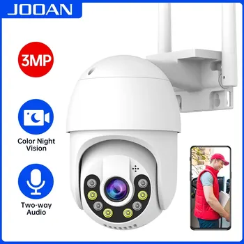 Jooan 3MP Bezdrôtový WIFI Kamery Vonkajšie 4X Digitálny Zoom PTZ IP Kamera Noc Plná Farba Audio Nepremokavé Bezpečnostné CCTV Kamera