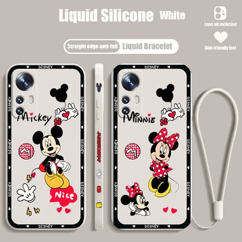 Mickey Mouse Disney Minnie Pre Xiao Mi 13 Lite 12T 12 11T 11i 11 A3 10 TON 10 CC9E 9 Pro Ultra 5G Kvapaliny Vľavo Lano Telefón Prípade