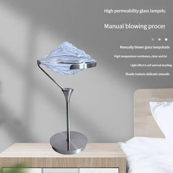 Moderný jednoduchý ľahký luxusná obývacia izba podlaha čítanie tvorivé sklo spálňa nočný stolík lampy lampy dizajnér