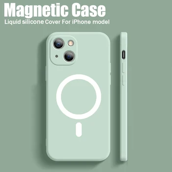 Originálne Silikónové Kvapaliny Magnetizmus Mäkké puzdro Pre iPhone 13 12 11 Pro Max Mini X Xr Xs Max 8 7 Plus SE 2020 Zadný Kryt Telefónu