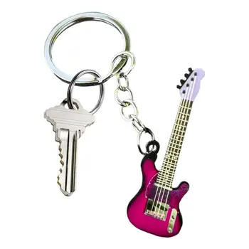 Prívesok Na Gitaru Nehrdzavejúcej Ocele Batoh Dekorácie Gitara Kľúčový Prívesok Hudobné Tlačidlo Reťaze Gitara Ornament Nástroj Keychain