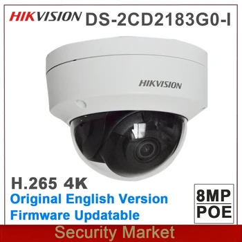 Pôvodné Hikvision 8Mp DS-2CD2183G0-I A DS-2CD2183G2-I 4K Vonkajšie WDR Pevná IP CCTV POE IR Dome Sieťová Kamera