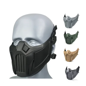 REikirc Taktické Polovicu Tváre Airsoft Maska Nastaviteľné CS Cosplay Halloween Vojenské Masky