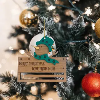 Rollable Vianočné Peňaženky Visí Vianočné Peniaze Držiteľ Unikátne Drevené Santa Claus Prívesok s ozdobná šnúrka na uniforme Slávnostné pre Strán