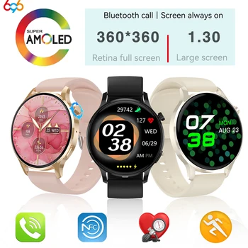 Smart Hodinky Ženy Srdcového tepu Smartwatch Dámy Notifucation Smart Hlas NFC Hovor Pripomienka Počasie Hudby Bezdrôtové Nabíjanie