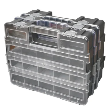 Stohovateľné toolbox viacerých častí mriežky plastové príslušenstvo tool box pre hardvér diely, skrutky, triedenie príslušenstvo nástroj pre ukladanie prípade