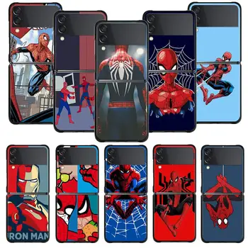 Super Hrdina Marvel Spider-Man Telefón puzdro Pre Samsung Galaxy Z Flip 5G Z Flip3 5G Z Flip4 Z Flip4 5G Z Flip5 5G Kryt Prípade Pevného