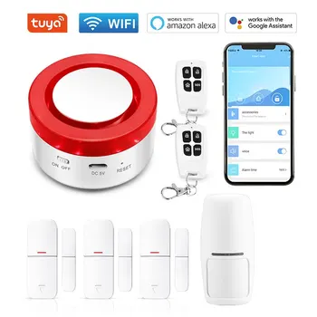 Tuya Smart WIFI Bezdrôtový Poplachový Systém, Alarm Kit Domov Zlodej Motion Senzor Dverí Kompatibilné Domovská stránka Google Alexa