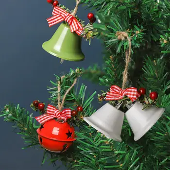 Vianočný Stromček Bell Červených Bobúľ s ozdobná šnúrka na uniforme Žiarivé Farby, Dekoratívne Kovové Vianočné Jingle Bell Ozdoby na Vianočný Strom Decor