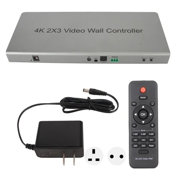 Video Wall Radič 4K Multi Režimy Zobrazenia HD Multimedia Interface Splitter Procesor s Diaľkovým ovládaním 100‑240V