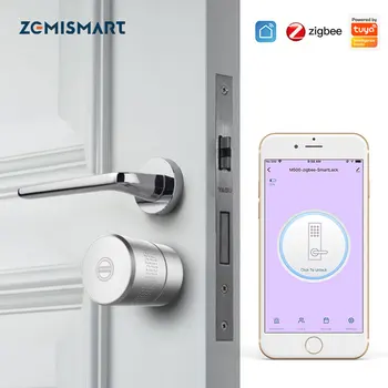 Zemismart Tuya Zigbee Smart Lock Core Valec Inteligentné Bezpečnostné Zámky Dverí Šifrovanie Pomocou Tlačidiel App Remote Unlock