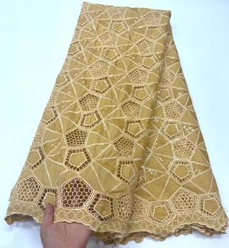Čistý Čipky Materiál Vyšívané Afriky Textílie, Biela 5 Metrov Ženy Strany Svadobné Šaty 2023 Vysokej Kvality Nigérijský Výšivky Oka
